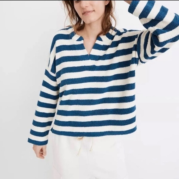Madewell Loop Terry Notched Sweatshirt - Picture 1 of 8